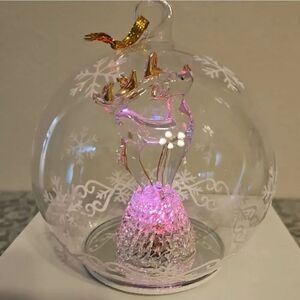 Vintage Soreele LED Lighted Glass Raindeer Globe